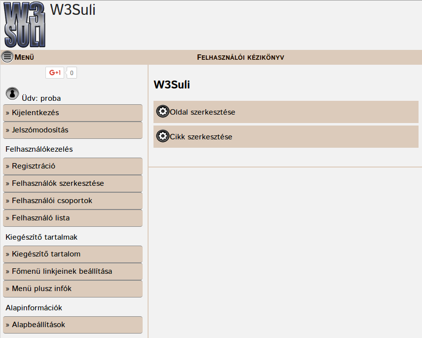 Az első oldal már létrehozható