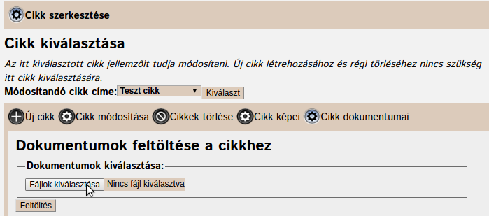 Dokumentum feltöltése