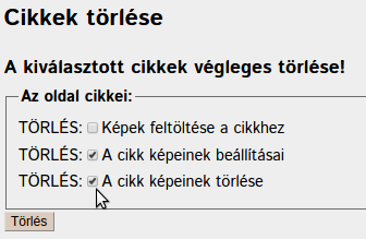 Cikk törlése