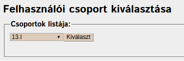 Csoport kiválasztása