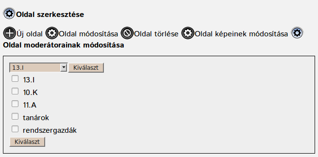 Moderátorok beállítása