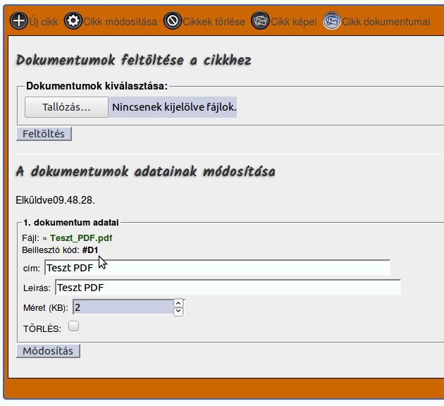 Dokumentum beillesztése
