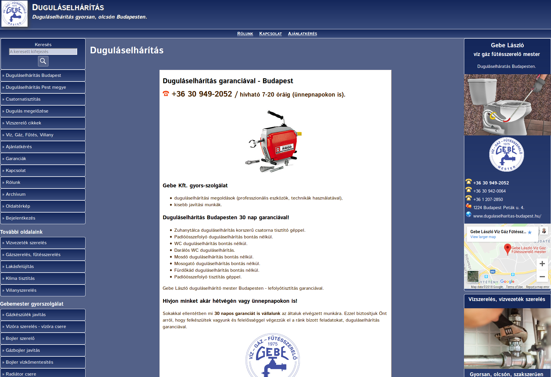 Duguláselhárítás Budapest